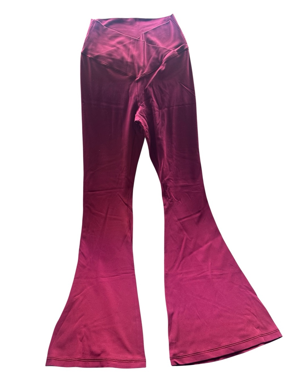 aerie Flare Leg Active Leggings in Deep Raspberry crossover